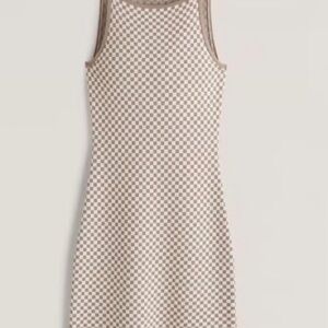 NWT Abercrombie & Fitch Checkered Tan Dress